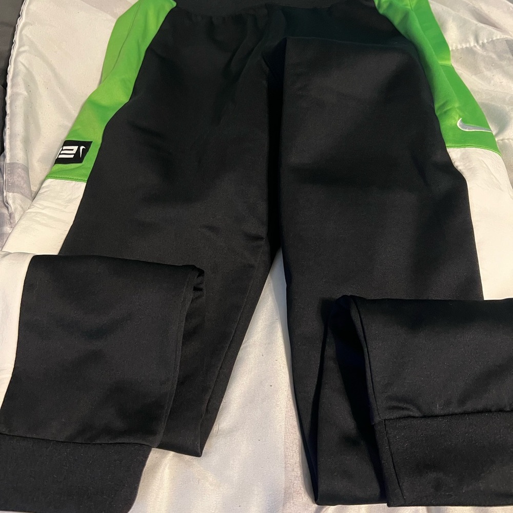 Nike Black Joggers with Neon Green Side Panels boys xl